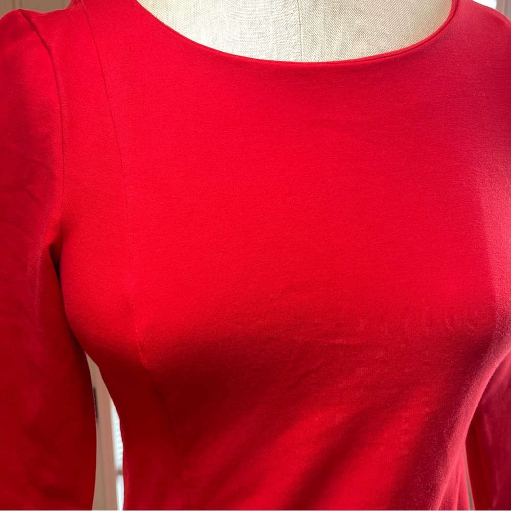 J.Crew Red Ponte Mini Dress Work Holiday Date Night XXS - Picture 5 of 13